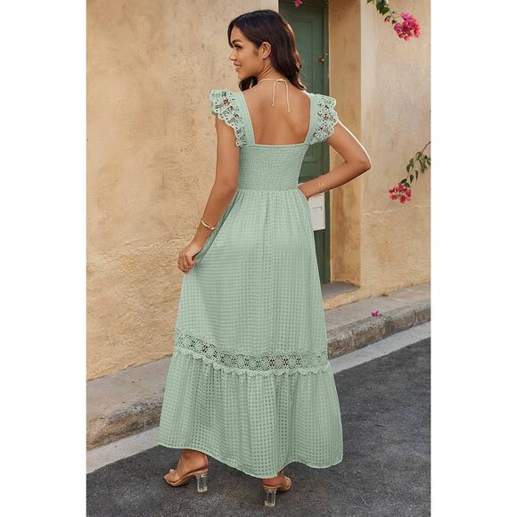 Supreme Fashion Midi Dress Sleeveless Womens S Pink Flutter Sleeve Elegant NWT - Picture 8 of 16